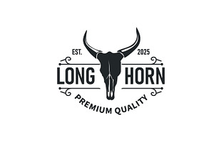 vintage retro design longhorn logo, a Branding & Logo Template by Maylianaw28