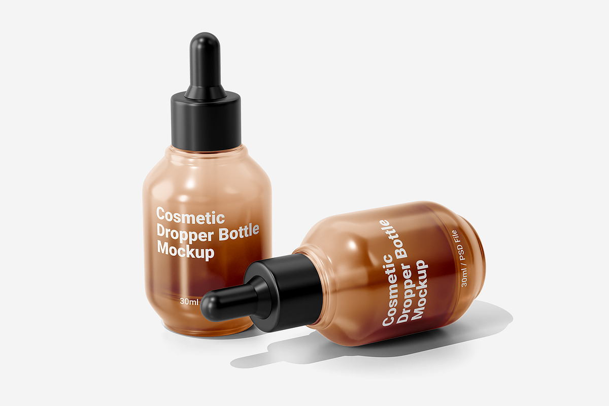 Cosmetic Glass Dropper Bottle Mockup, a Packaging Mockup by Akebareee (Photo 1 of 3)