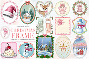 Coquette Christmas Frame Clipart, an Illustration by Designworld (Thumbnail 1 of 5)