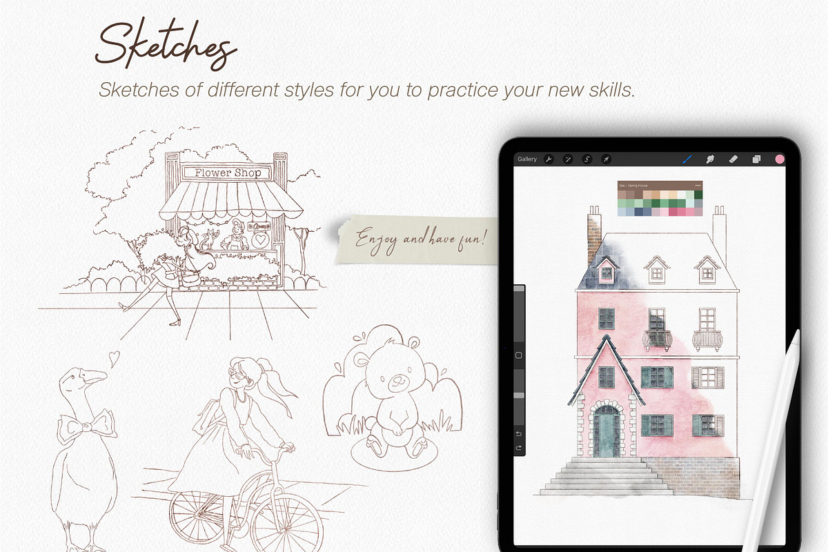 Watercolor Brushes for Procreate, a Brush Add-On by Gau Silva Studio (Photo 9 of 11)