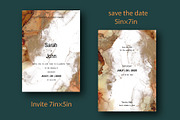 Salted Caramel wedding invitation, an Invitation Template by Digital illustration shop (Thumbnail 2 of 5)