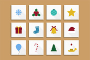 Christmas flat icons, symbols, cards, an Object Graphic by ExpressShop (Thumbnail 1 of 3)
