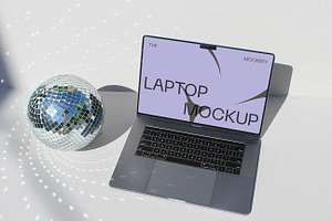 Laptop Mockup Disco Film Filter
