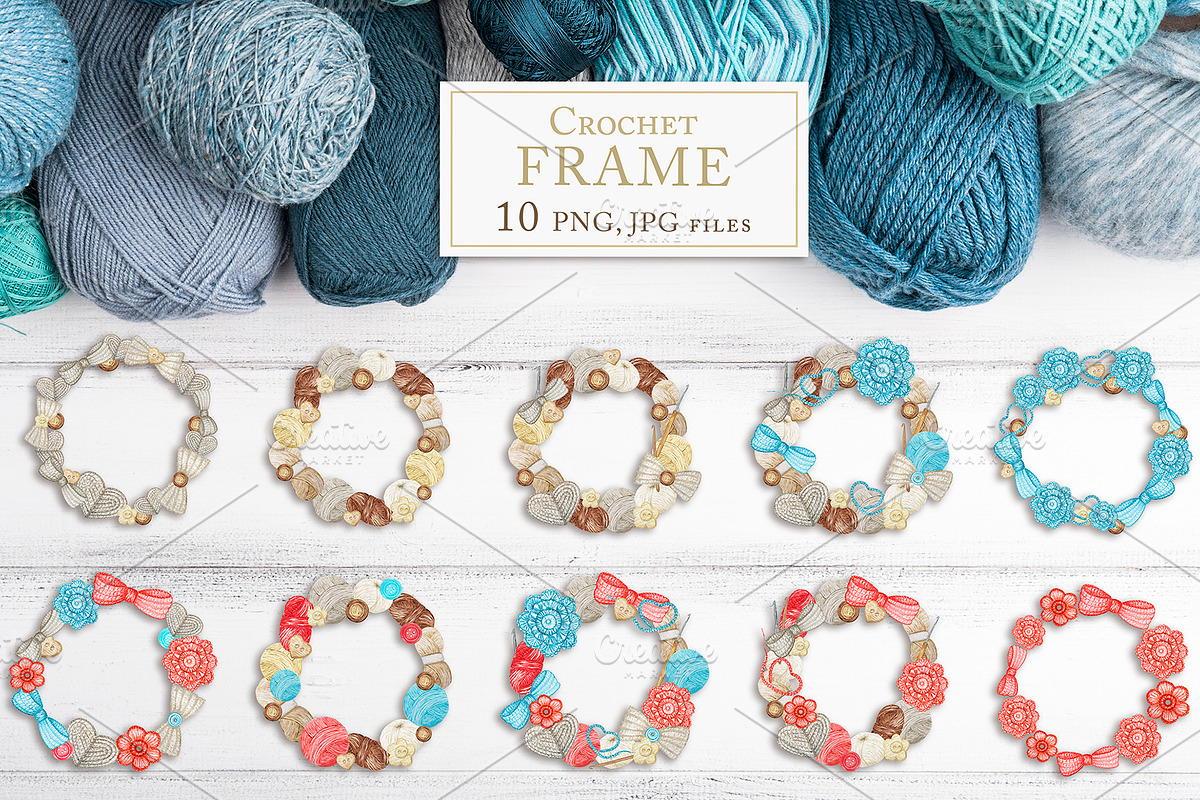 Crochet Knitting Watercolor logotype, an Object Graphic by svetlanaARTdreams (Photo 6 of 13)