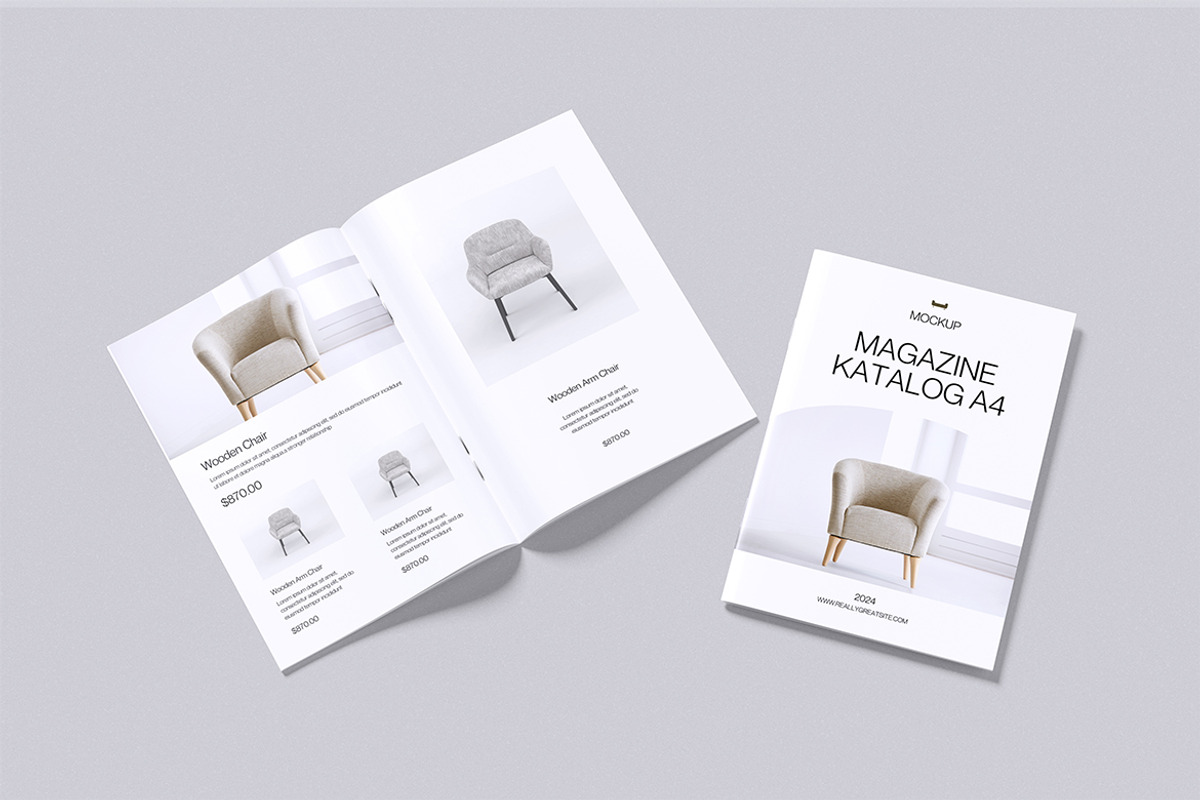 Realistic A4 magazine Mockup, a Books & Magazine Mockup by Pikachudesign