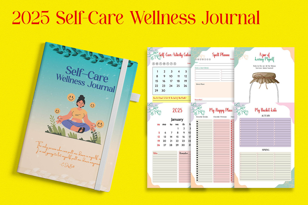 2025 Self Care Wellness Journal, a Stationery Template by Graphic Template (Photo 2 of 2)