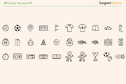 Soccer/Football Outline Icons BUNDLE, an Icon by Sargatal (Thumbnail 2 of 5)