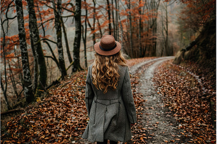 A woman strolls through wooded path, a Beauty & Fashion Photo by Lermont51