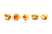 3D Set of open empty cardboard box, a Transportation Illustration by Abscent (Thumbnail 1 of 3)