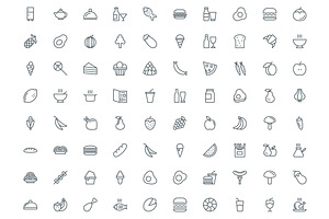 540 Food Line Icons