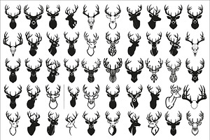 deer head wall mount silhouette, an Illustration by Amazin_art