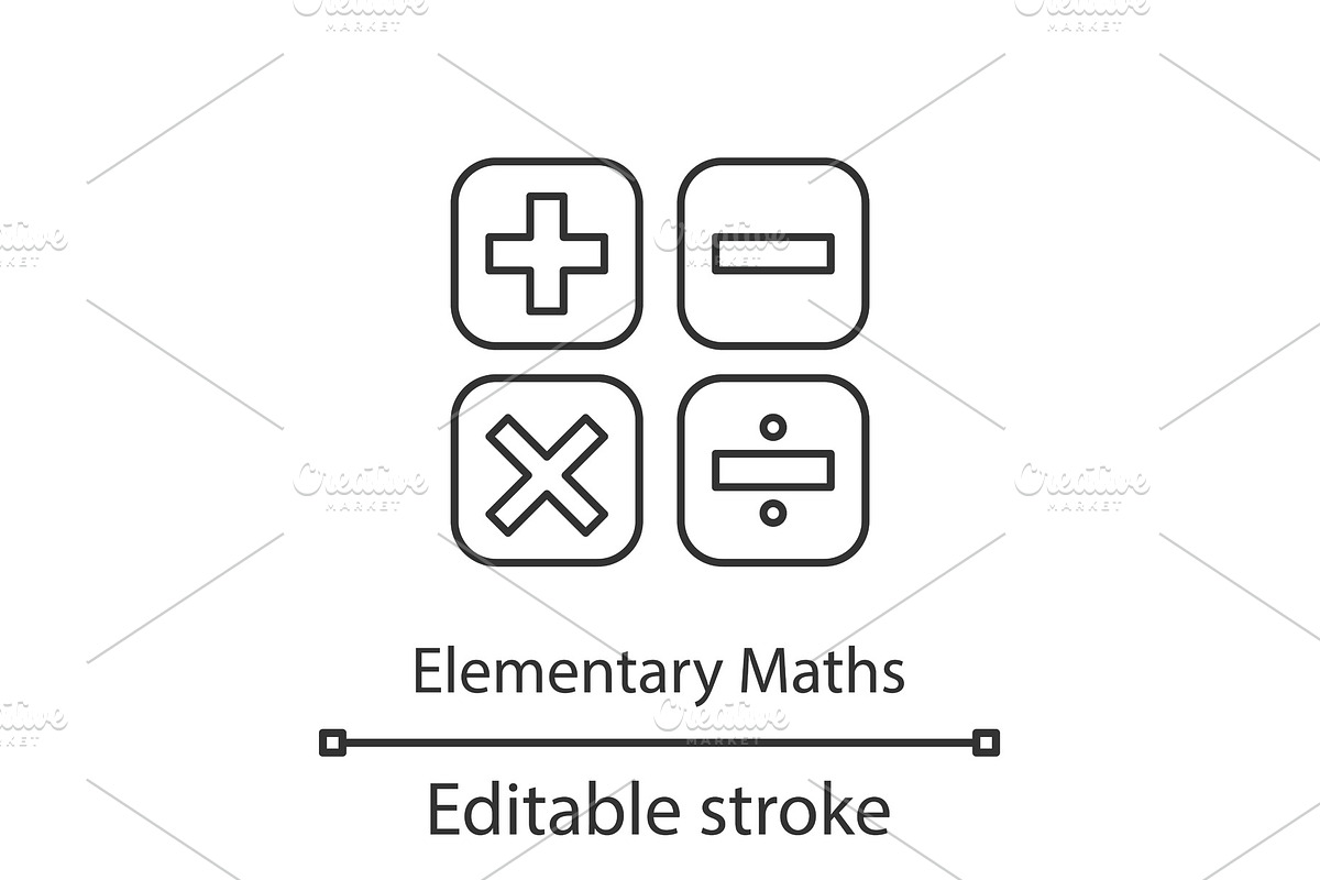 Maths symbols linear icon, an Outline Icon by IMG Visuals