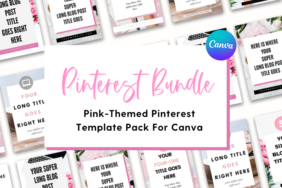 Pinterest Pin Templates For Canva, a Social Media Template by The Template Lounge (Photo 1 of 4)