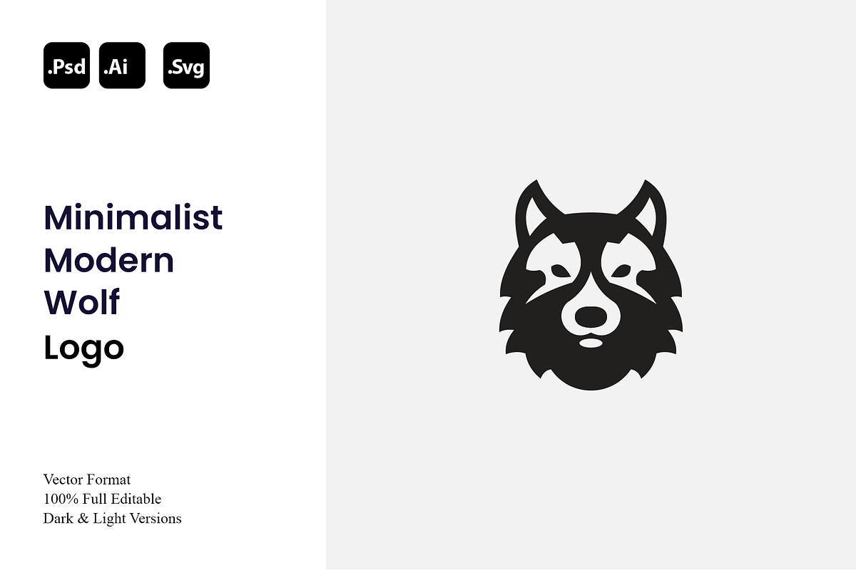Minimalist Modern Wolf Logo, a Branding & Logo Template by Luxury Logos (Photo 1 of 4)