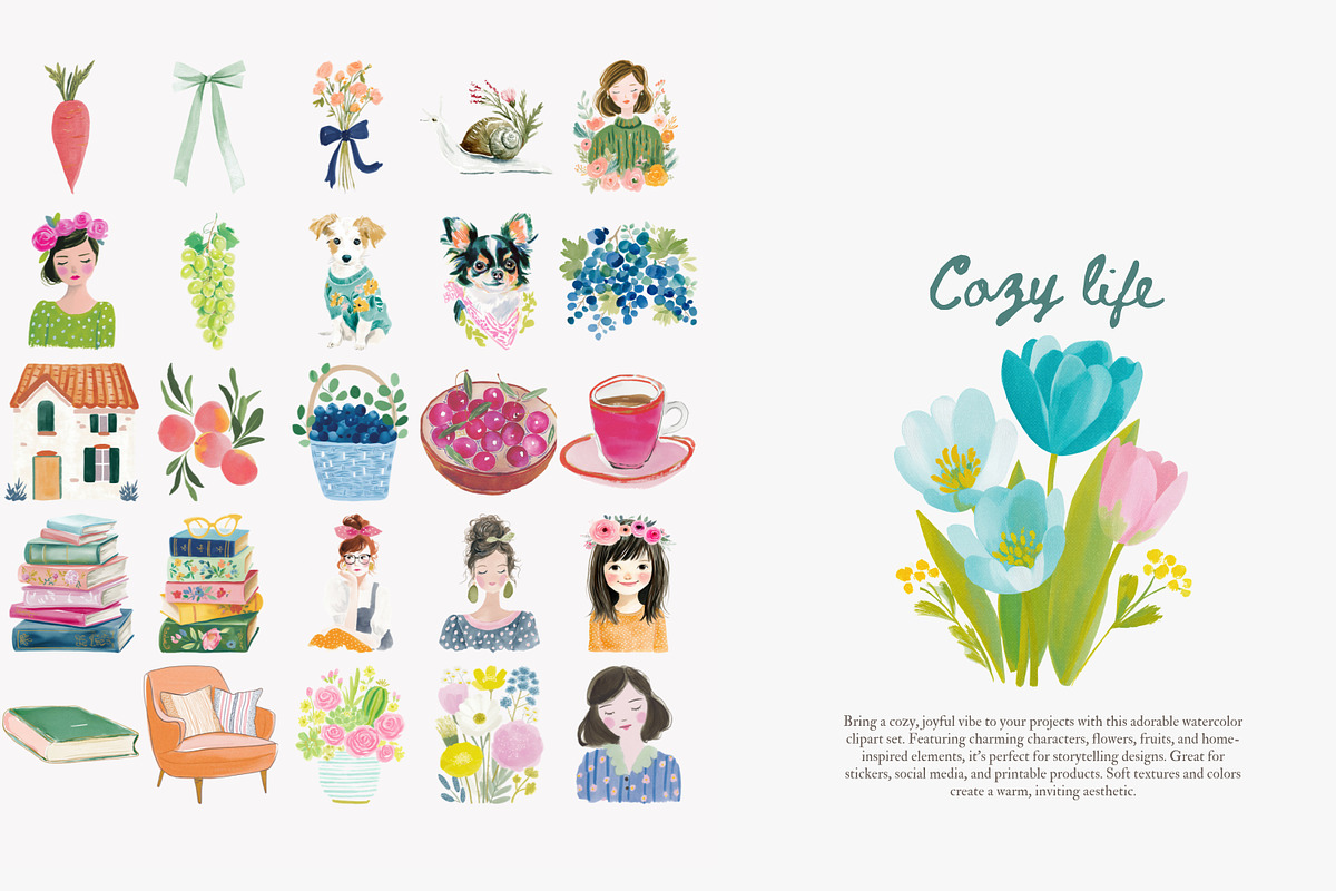 Cozy life clipart bundle, a Decorative Illustration by Patishop Art (Photo 5 of 10)