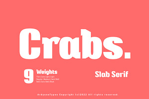 Crabs Slab Serif Font, a Slab Serif Font by Ardyanatypes