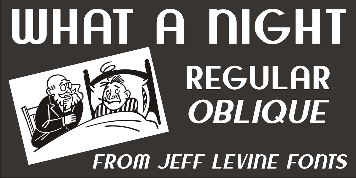 What A Night JNL, a Font by Jeff Levine Fonts
