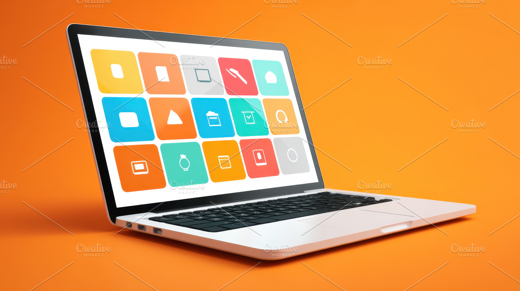 Laptop with colorful app icons on screen, a Technology Photo by AlyaAnd