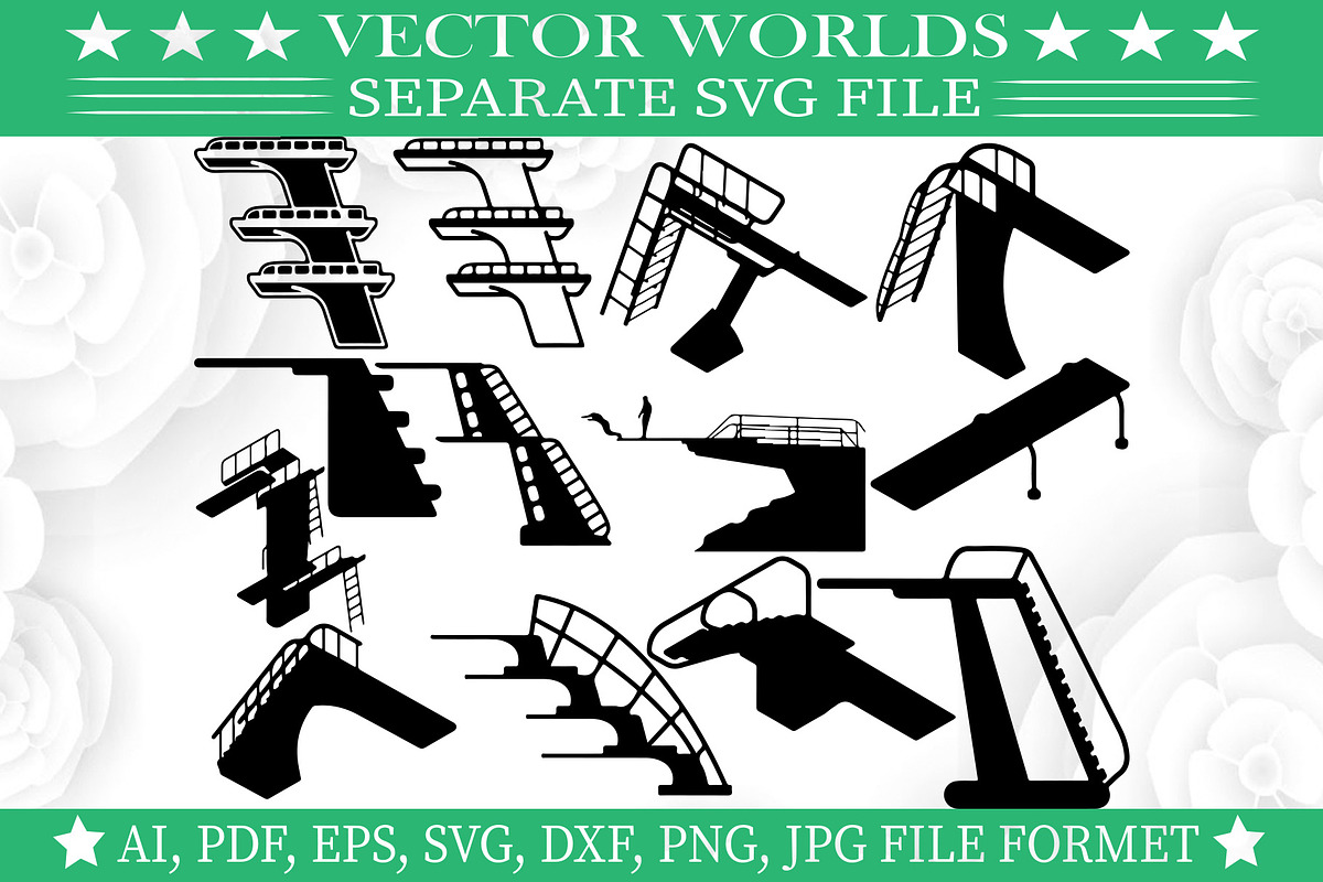 Diving Board SVG, Diving Boards SVG, an Object Graphic by VectorWorlds