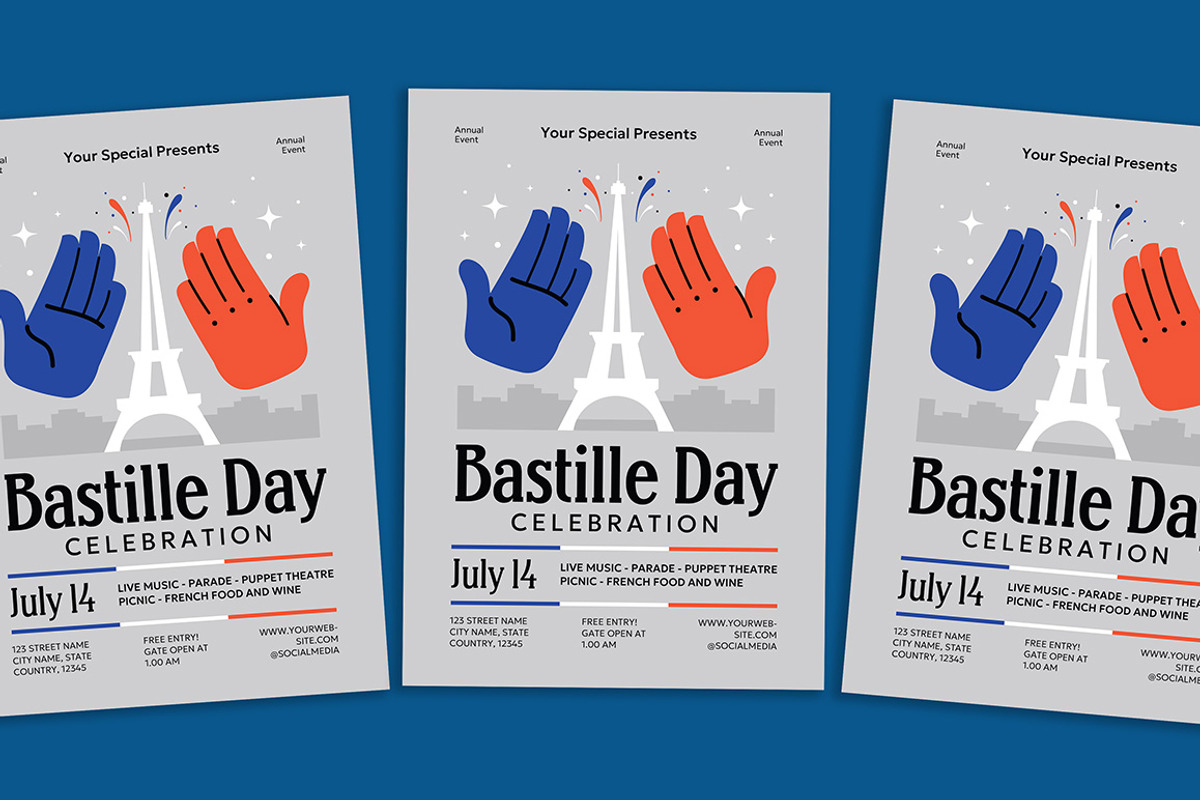 Bastille Day Celebration Flyer, a Flyer Template by Gumico Studio. (Photo 1 of 3)
