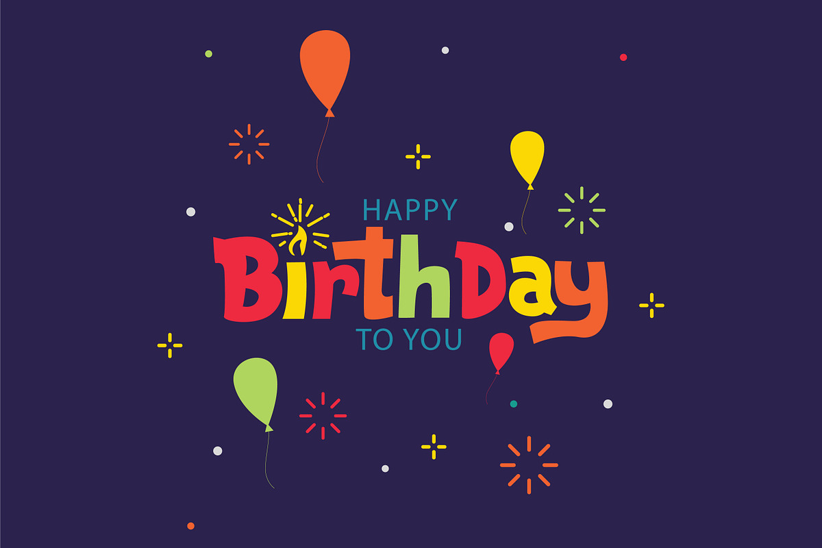 Happy Birthday Lettering card design, a Card Template by ashek (Photo 2 of 6)