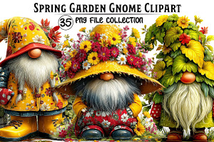 Spring Garden Gnome clipart, an Illustration by Dream Creation
