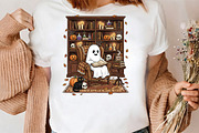 Ghost reading book in armchair, a Seasonal Illustration by CrexoraLab (Thumbnail 3 of 4)