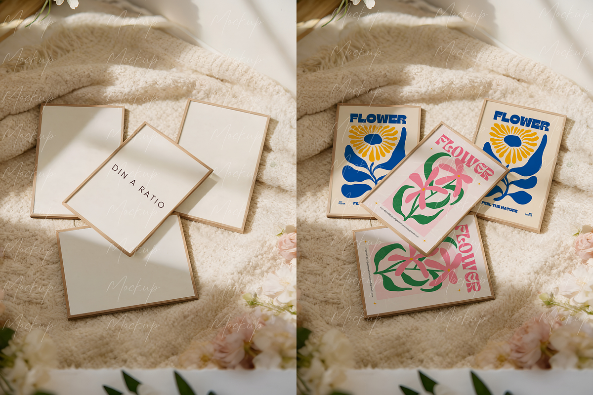 4 ISO Wood Frames Mockup, a Product Mockup by TatiMockup (Photo 2 of 3)