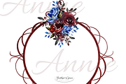 Burgundy & Navy Florals, an Illustration by Feather Grace Designs (Thumbnail 8 of 15)