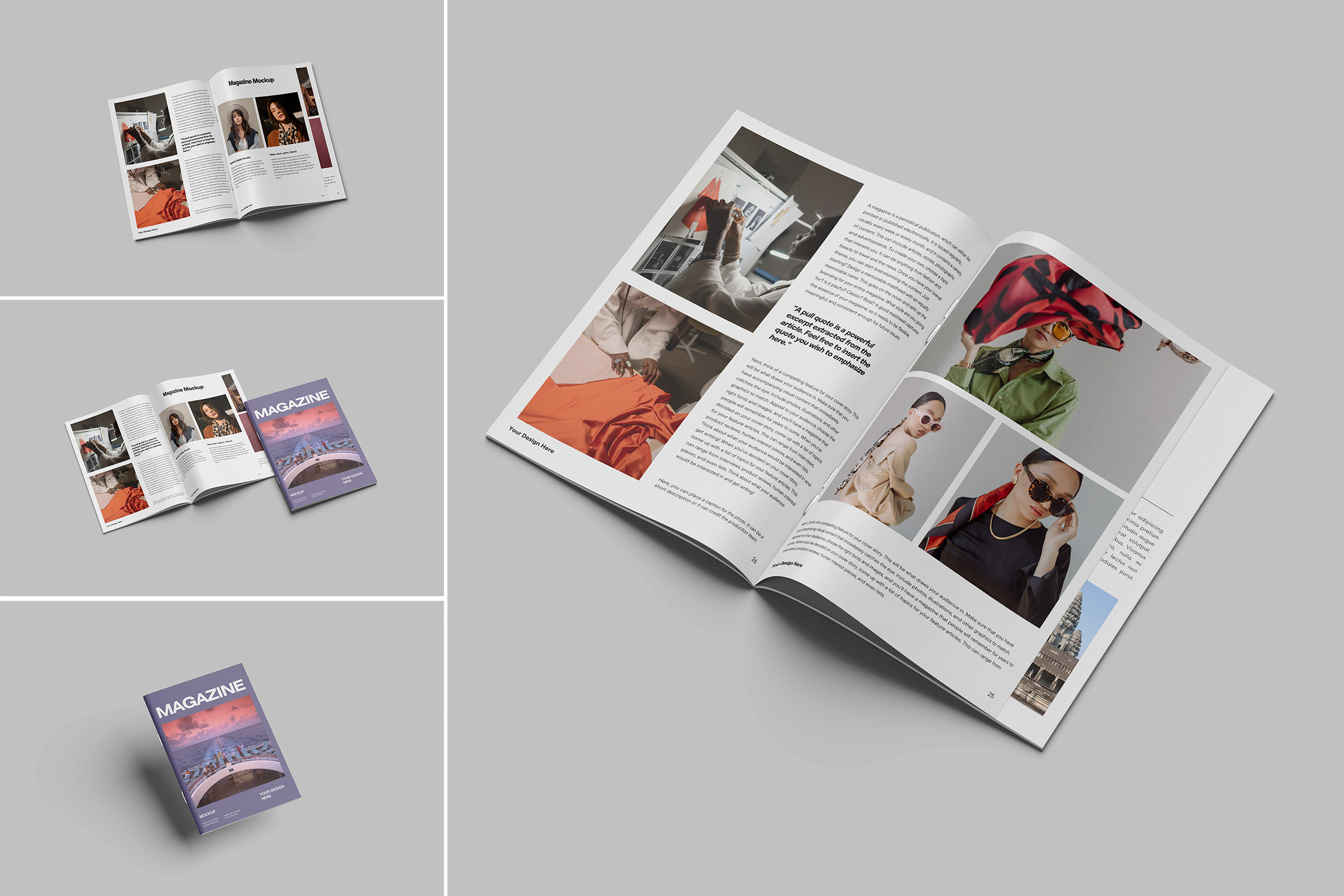 Realistic A4 magazine Mockup, a Books & Magazine Mockup by Pikachudesign