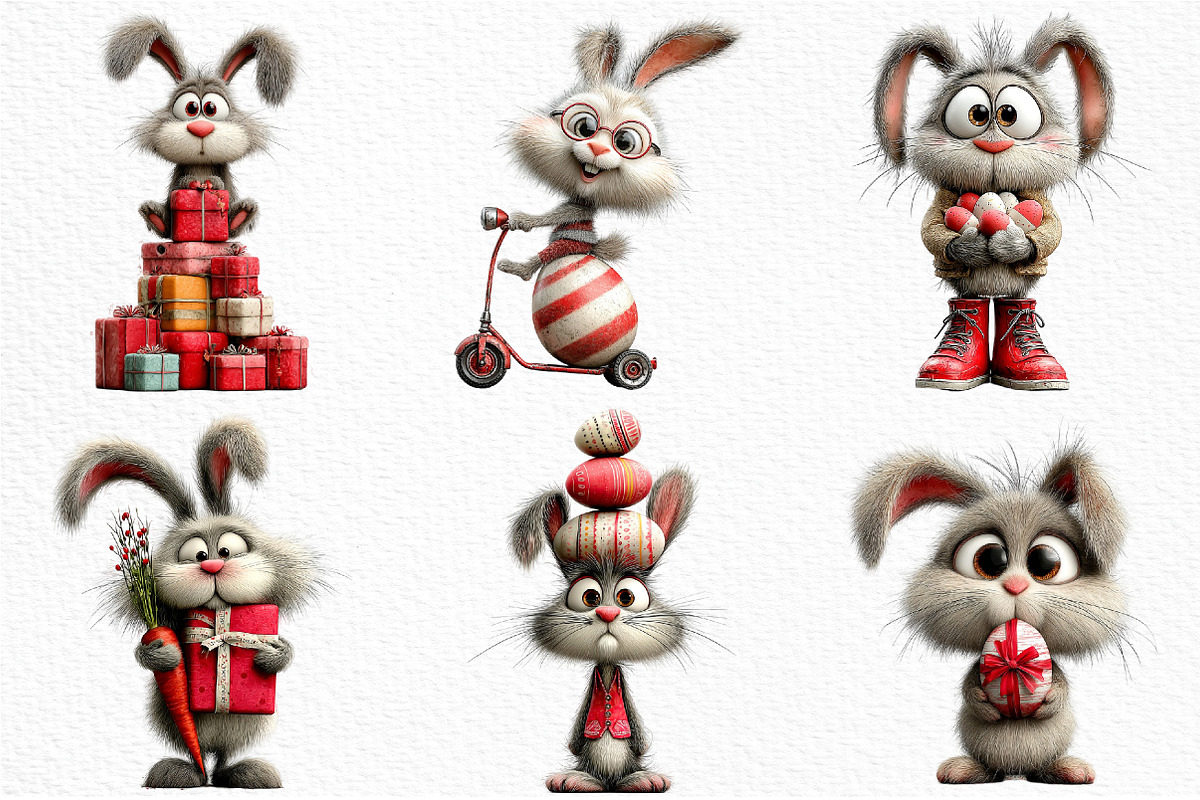 Quirky Easter Bunny Clipart Png, an Illustration by Craft Nest (Photo 3 of 11)