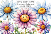 Watercolor Spring Daisy Flower Clipa, an Illustration by DreamPrint404 (Thumbnail 1 of 7)