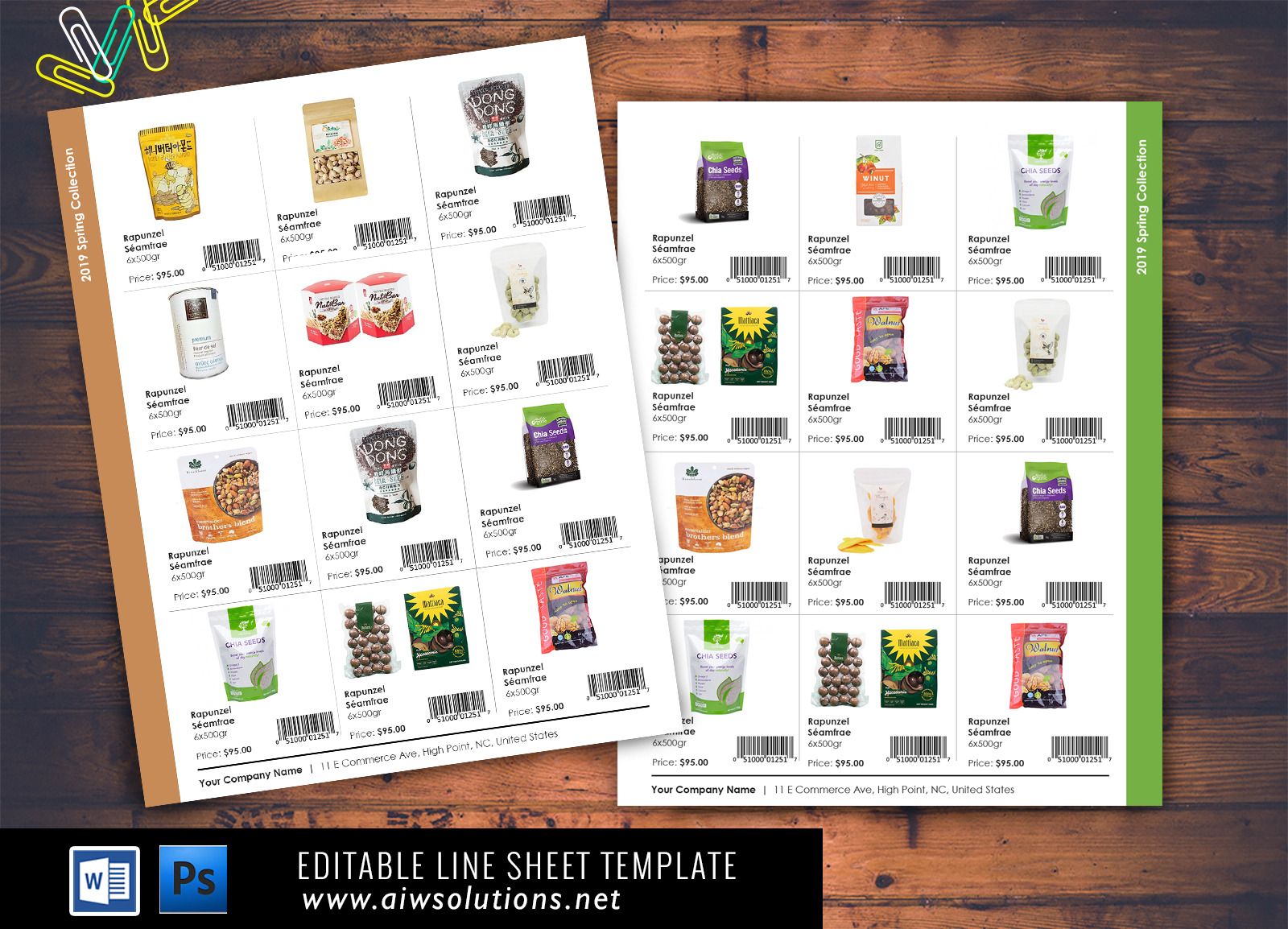 Line sheet with bar code- ID31, a Stationery Template by AIW SOLUTIONS