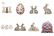 Floral Easter Bunny PNG Clipart., an Illustration by KennedyStudio (Thumbnail 2 of 5)