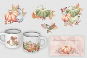 Pumpkin clipart. Autumn watercolor, an Illustration by Kate Lanbina (Thumbnail 6 of 16)