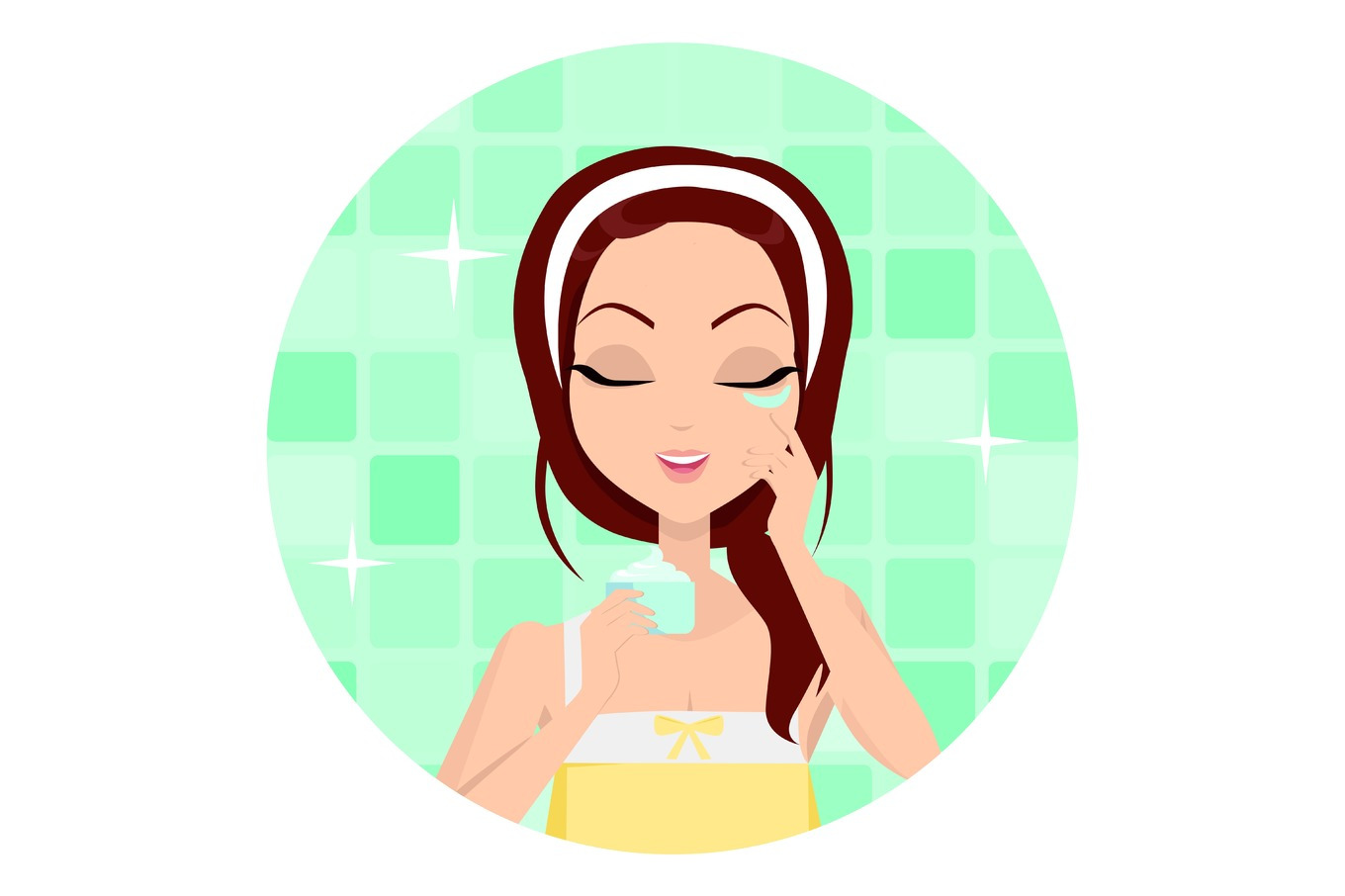 Girl Cleaning And Care Her Face by Robuart  Creative Market
