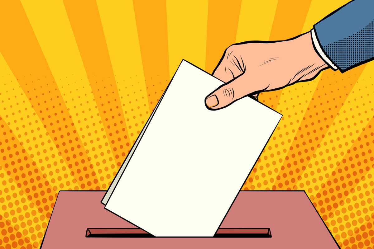 voter ballot box politics elections, a Person Illustration by studiostoks