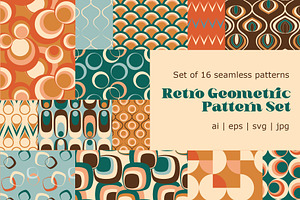 Retro Geometric Seamless Pattern Set