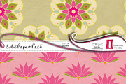 Pink Lotuses Digital Papers, a Pattern Graphic by InkBite Designs (Thumbnail 2 of 4)