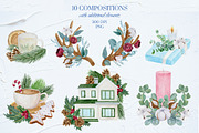 WINTER GREENERY WATERCOLOR SET, a Decorative Illustration by Kate Galunga Artstore (Thumbnail 6 of 9)