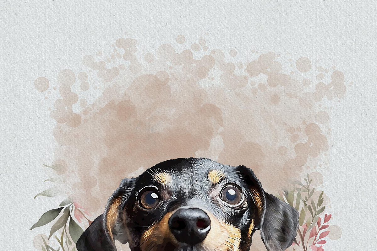 Flower Custom Watercolor Pet Art, an Action Add-On by MRI STUDIO (Photo 17 of 23)