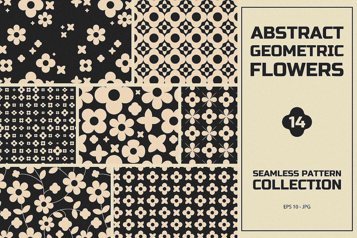 Seamless Geometric Floral Patterns, a Pattern Graphic by Kokoshka (Photo 1 of 4)