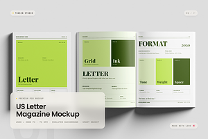 US Letter Magazine Mockup, a Books & Magazine Mockup by Toasin Studio