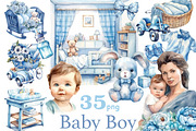 Baby Boy Clipart Bundle, a Person Illustration by GlamArtZhanna (Thumbnail 1 of 5)