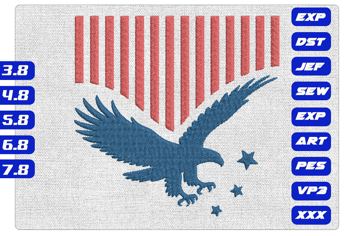 USA Patriotic Eagle Flag Embroidery, an Illustration by Purpose Ekbal (Photo 1 of 3)