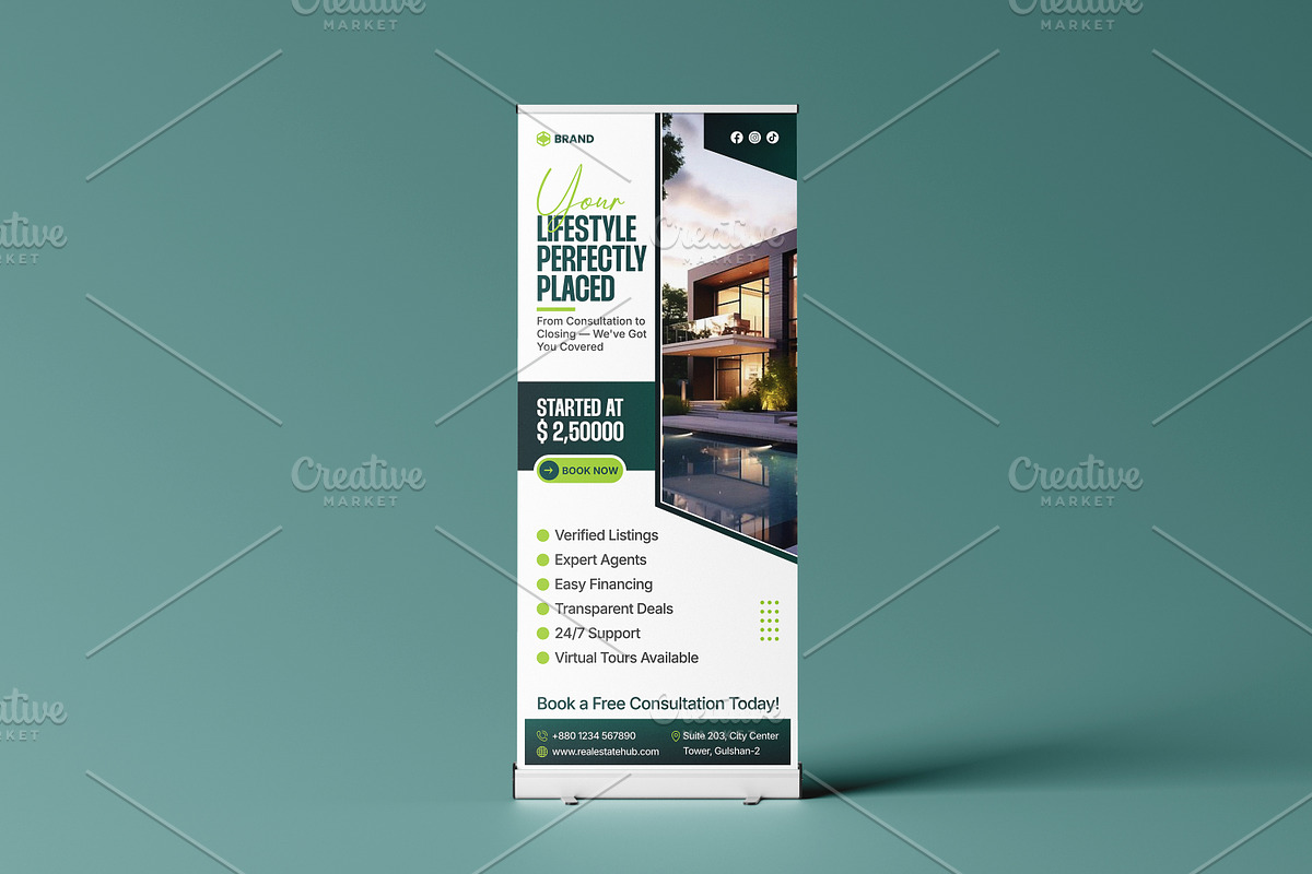 Modern Real Estate Roll-Up Banner, a Poster Template by vectorlnk (Photo 1 of 5)