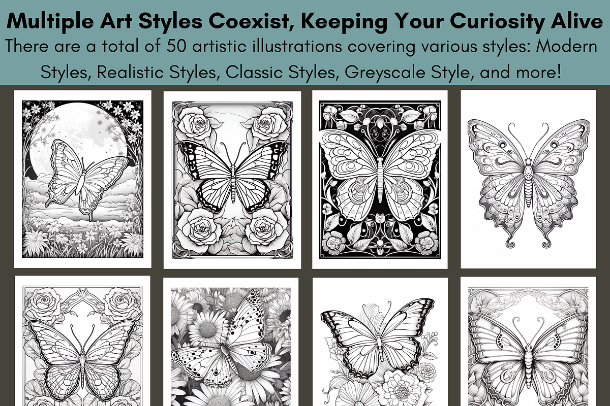 Flowers and Butterfly Coloring Book, an Animal Illustration by LA Design (Photo 4 of 10)
