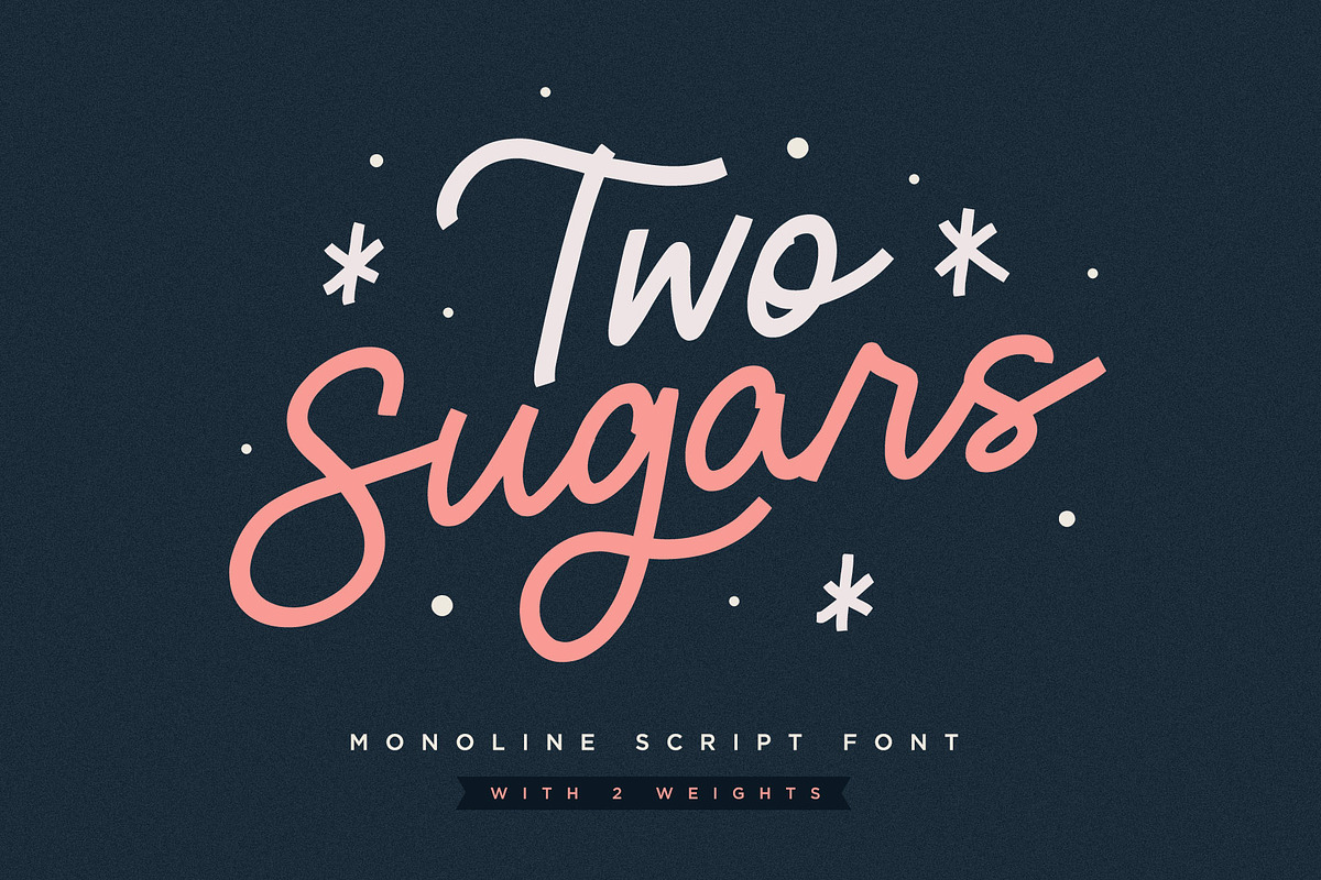 Two Sugars Script Font, a Script Font by Sam Parrett (Photo 1 of 8)