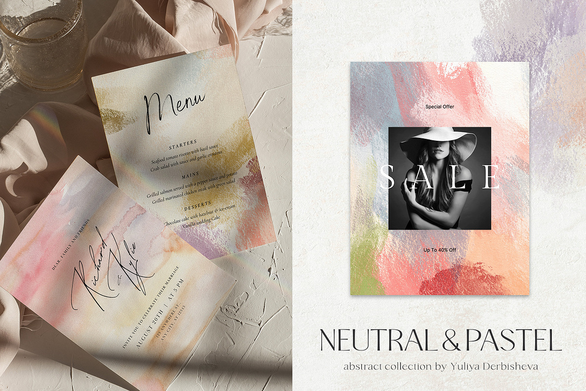 Neutral pastel background flowers, a Background Graphic by Yuliya Derbisheva (Photo 7 of 17)