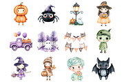 Cute Halloween Clipart Set, an Illustration by Design Market (Thumbnail 5 of 7)